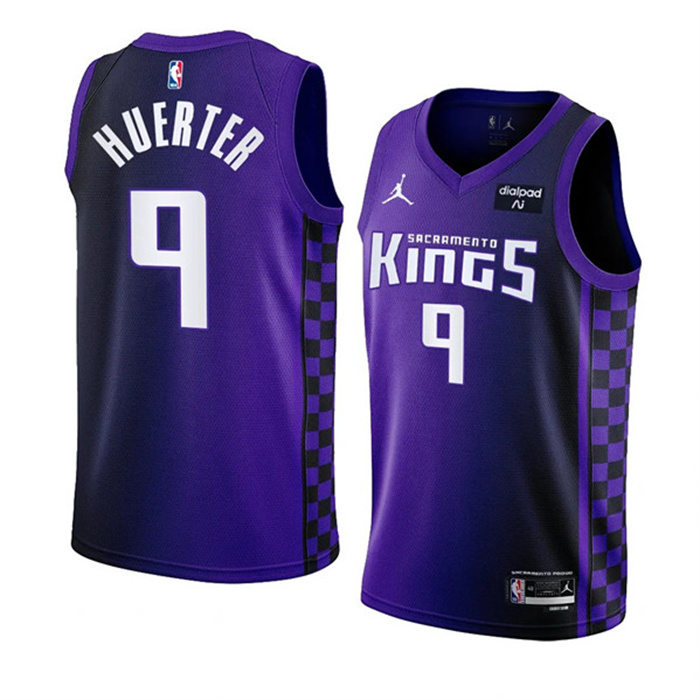 Personalized Men’s Sacramento Kings #9 Kevin Huerter Purple 2023 24 Statement Edition Swingman Stitched Basketball Jersey