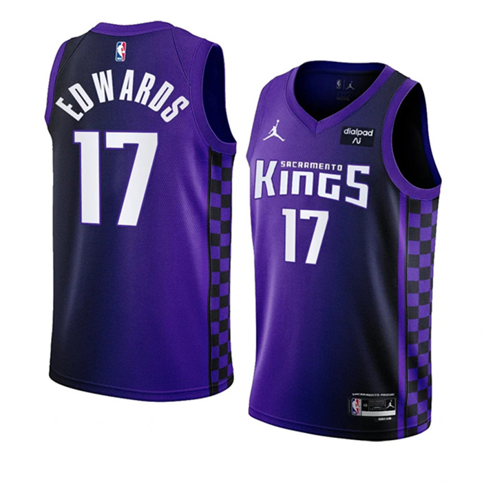Personalized Men’s Sacramento Kings #17 Kessler Edwards Purple 2023 24 Statement Edition Swingman Stitched Basketball Jersey