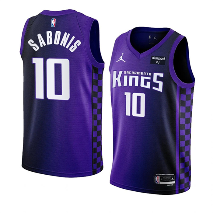 Personalized Men’s Sacramento Kings #10 Domantas Sabonis Purple 2023 24 Statement Edition Swingman Stitched Basketball Jersey