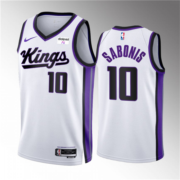 Personalized Men’s Sacramento Kings #10 Domantas Sabonis White 2023 24 Association Edition Swingman Stitched Basketball Jersey