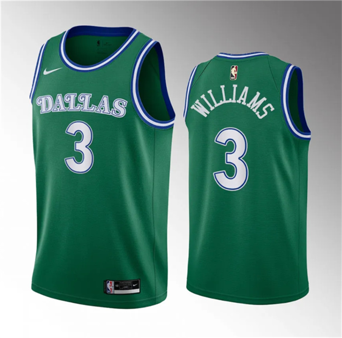 Personalized Men’s Dallas Mavericks #3 Grant Williams Green Classic Edition Stitched Basketball Jersey