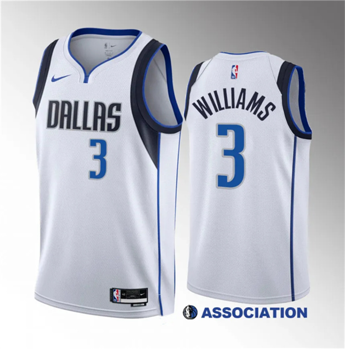 Personalized Men’s Dallas Mavericks #3 Grant Williams White Association Edition Stitched Basketball Jersey