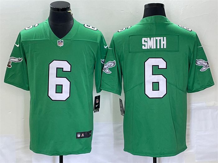 Personalized Men’s Philadelphia Eagles #6 DeVonta Smith Green Stitched Football Jersey