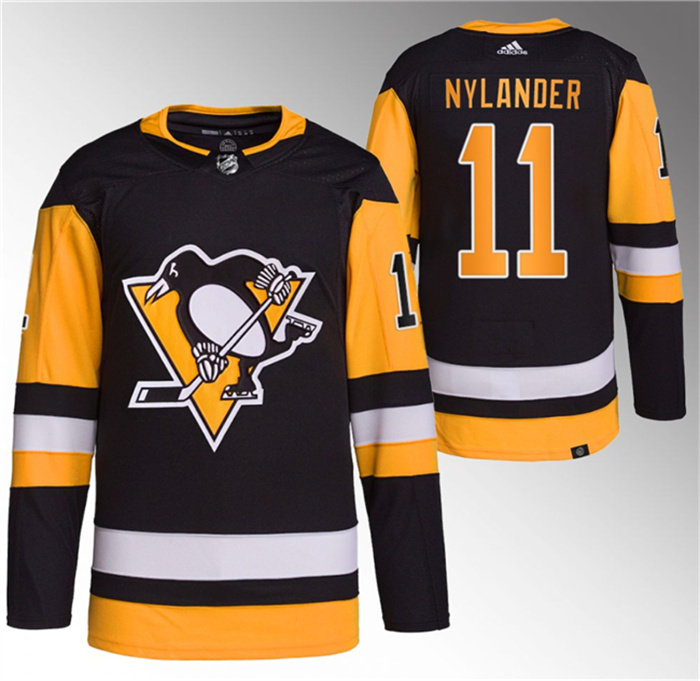 Personalized Men’s Pittsburgh Penguins #11 Alex Nylander Black Stitched Jersey