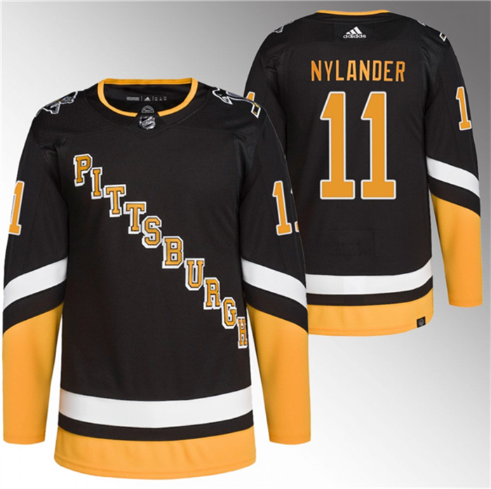Personalized Men’s Pittsburgh Penguins #11 Alex Nylander Black Stitched Jerseys