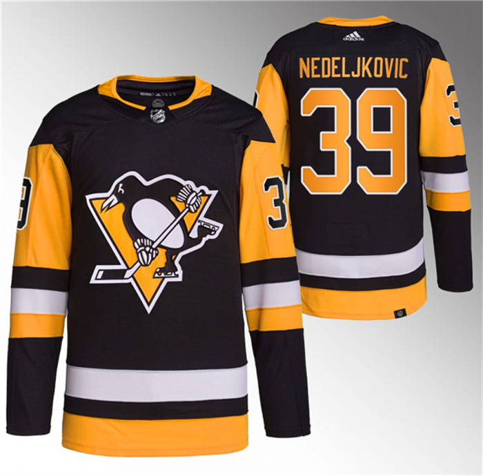Personalized Men’s Pittsburgh Penguins #39 Alex Nedeljkovic Black Stitched Jersey
