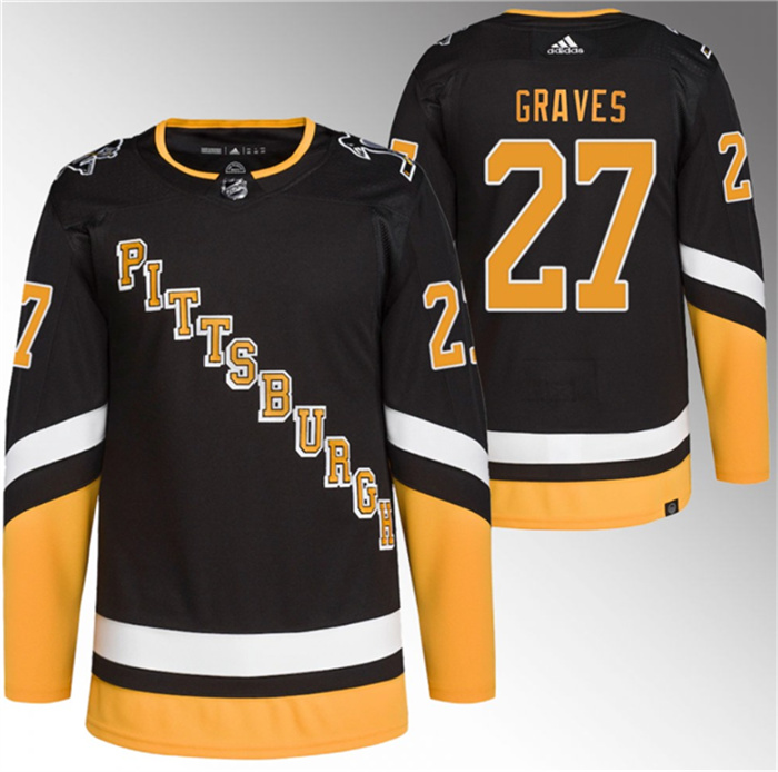 Personalized Men’s Pittsburgh Penguins #27 Ryan Graves Black 2021 22 Alternate Primegreen Stitched Jerseys