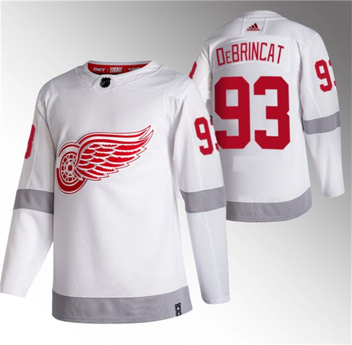 Personalized Men’s Detroit Red Wings #93 Alex DeBrincat White 2020-21 Reverse Retro Stitched Jersey