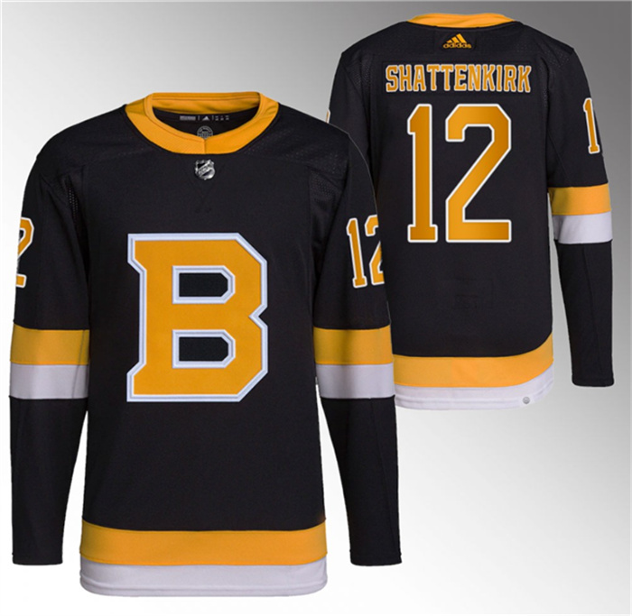 Personalized Men’s Boston Bruins #12 Kevin Shattenkirk Black Home Breakaway Stitched Jersey