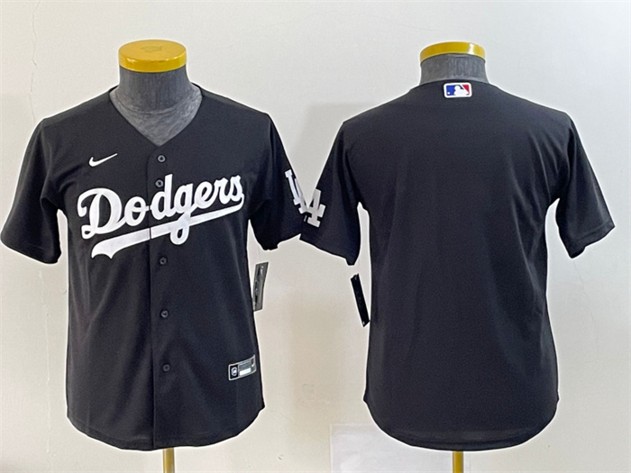 Personalized Youth Los Angeles Dodgers Blank Black Stitched Baseball Jersey