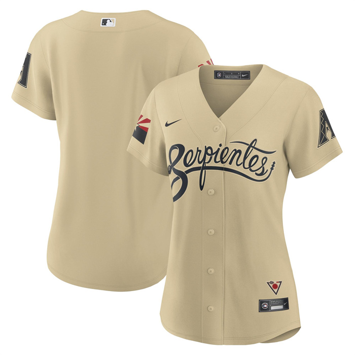 Personalized Women’s Arizona Diamondbacks Blank 2021 Gold City Connect Stitched Baseball Jersey(Run Small)