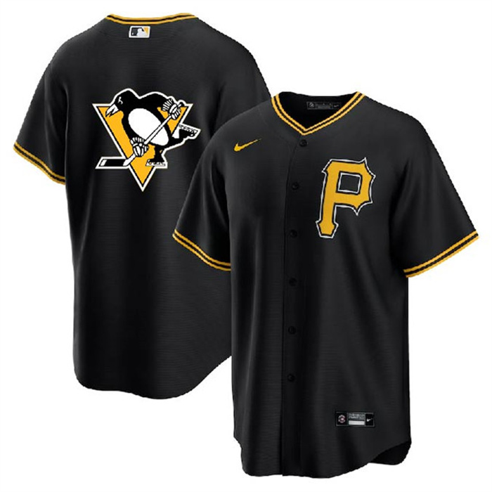 Personalized Men’s Pittsburgh Pirates & Penguins Black Cool Base Stitched Jersey