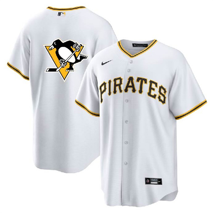 Personalized Men’s Pittsburgh Pirates & Penguins White Cool Base Stitched Jersey