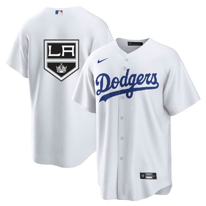 Personalized Men’s Los Angeles Dodgers & Kings White Cool Base Stitched Jersey
