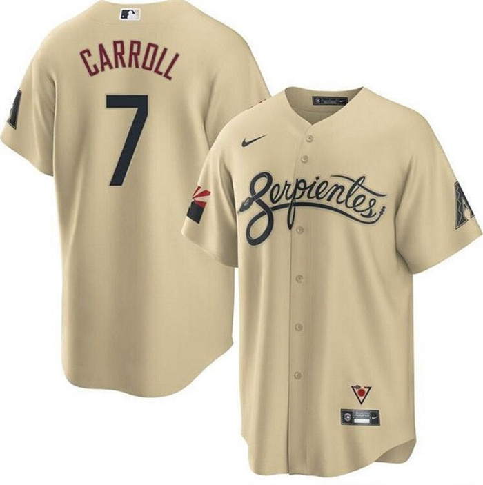 Personalized Men’s Arizona Diamondbacks #7 Corbin Carroll 2021 Gold City Connect Cool Base Stitched Jersey