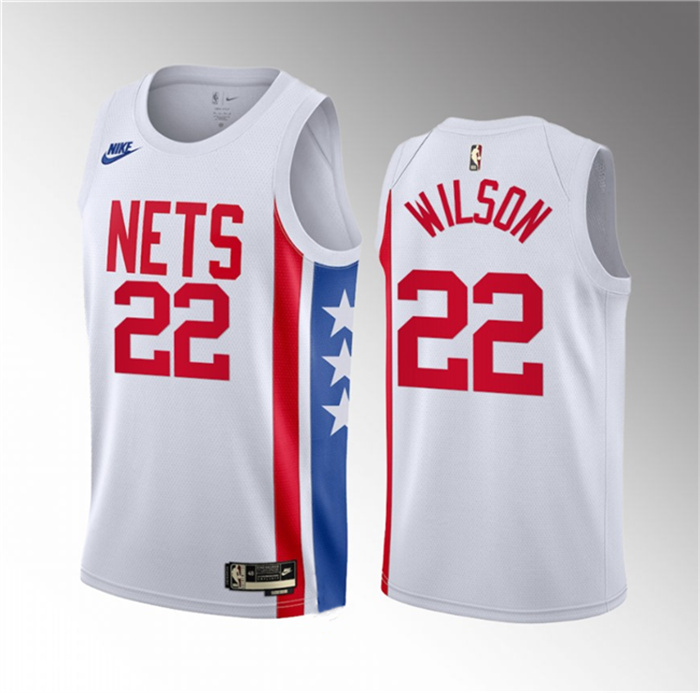 Personalized Men’s Brooklyn Nets #22 Jalen Wilson White 2023 Draft Classic Edition Stitched Basketball Jersey