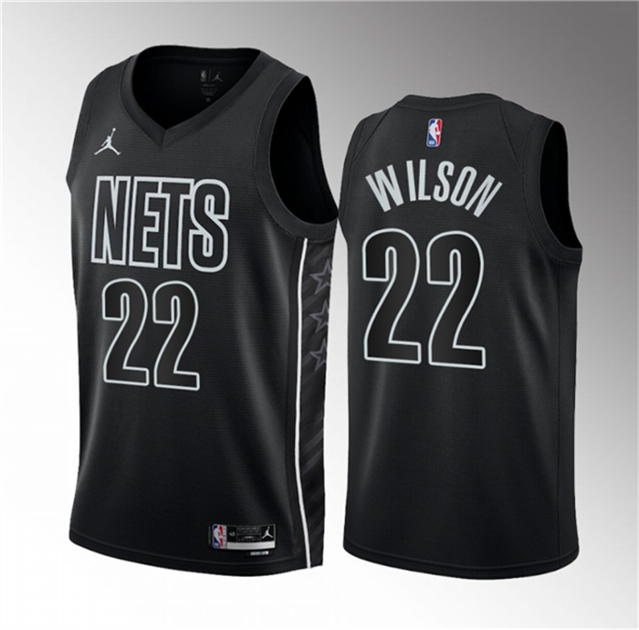 Personalized Men’s Brooklyn Nets #22 Jalen Wilson Black 2023 Draft Statement Edition Stitched Basketball Jersey