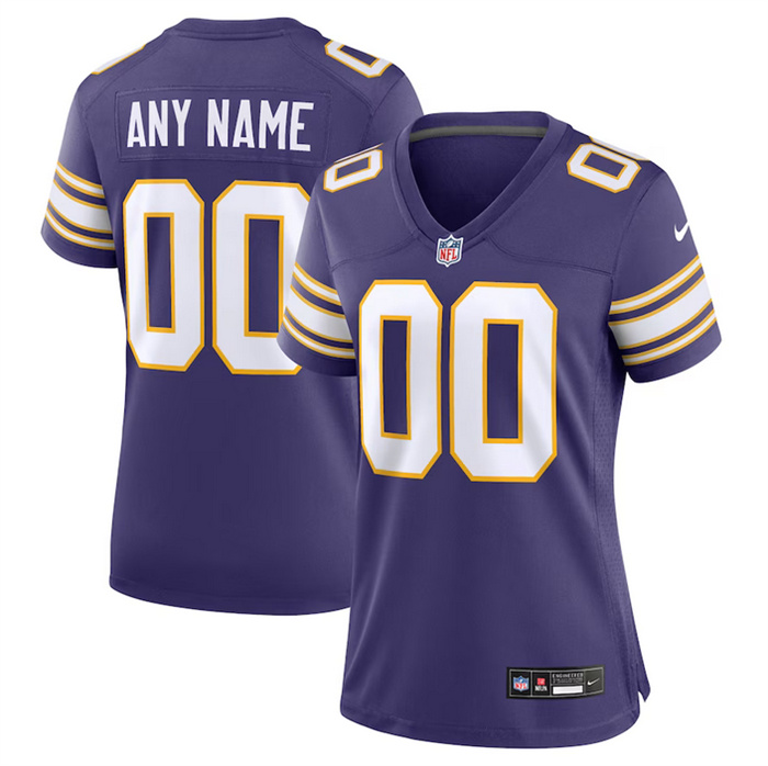 Personalized Women’s Minnesota Vikings Active Player Purple 2023 Stitched Game Jersey(Run Small)