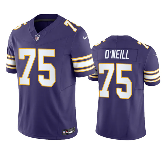 Personalized Men’s Minnesota Vikings #75 Brian O’Neill Purple 2023 F.U.S.E. Untouchable Limited Stitched Jersey