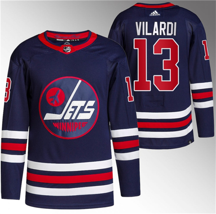 Personalized Men’s Winnipeg Jets #13 Gabriel Vilardi 2021 22 Navy Stitched Jersey