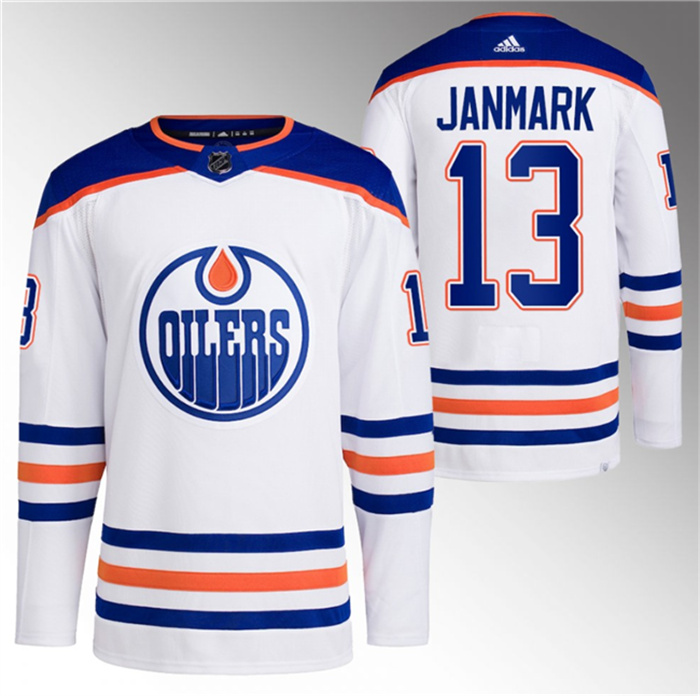 Personalized Men’s Edmonton Oilers #13 Mattias Janmark White Stitched Jersey
