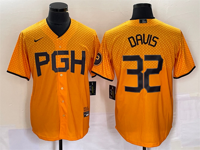 Personalized Men’s Pittsburgh Pirates #32 Henry Davis Gold 2023 City Connect Stitched Jersey