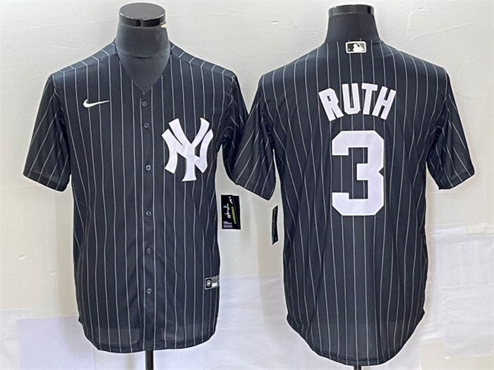 Personalized Men’s New York Yankees #3 Babe Ruth Black Cool Base Stitched Baseball Jersey