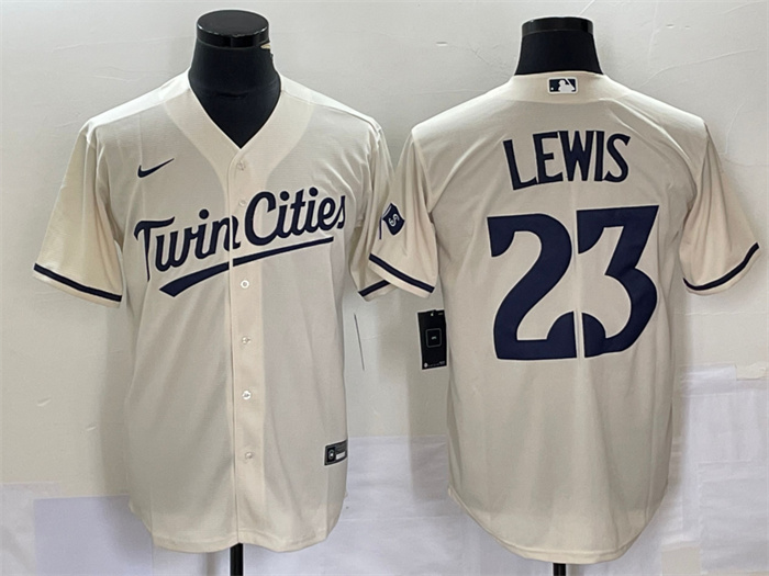 Personalized Men’s Minnesota Twins #23 Royce Lewis Cream Cool Base Stitched Baseball Jersey