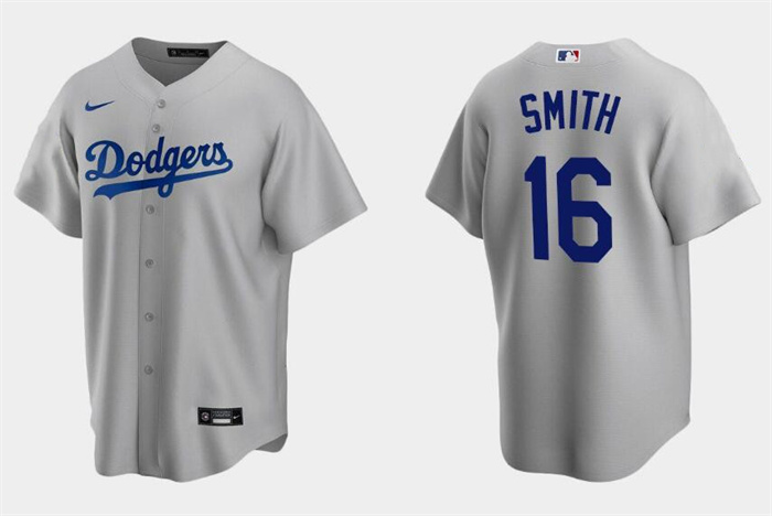 Personalized Men’s Los Angeles Dodgers #16 Will Smith Grey Cool Base Stitched Jersey