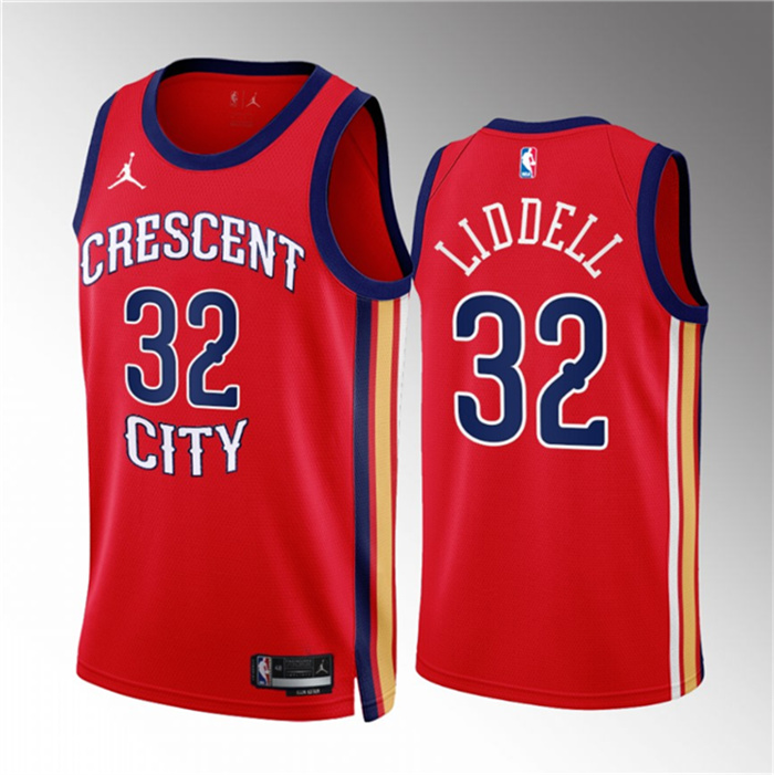 Personalized Men’s New Orleans Pelicans #32 E.J. Liddell Red 2022 23 Statement Edition Stitched Basketball Jersey