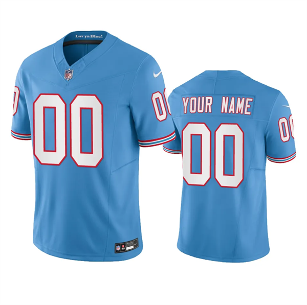 Personalized Men’s Tennessee Titans Active Player Light Blue 2023 F.U.S.E. Limited Throwback Stitched Football Jersey