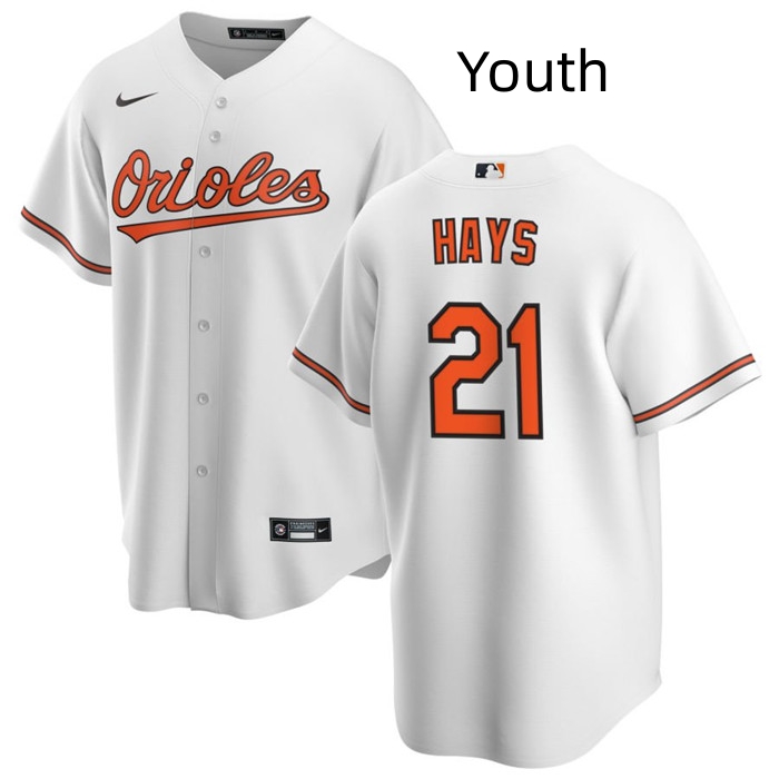 Personalized Youth Baltimore Orioles #21 Austin Hays White Stitched Jersey