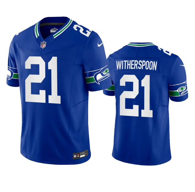 Personalized Men’s Seattle Seahawks #21 Artie Burns Royal 2023 F.U.S.E. Limited Throwback Stitched Jersey
