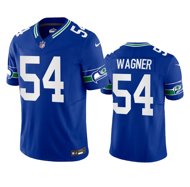 Personalized Men’s Seattle Seahawks #54 Bobby Wagner Royal 2023 F.U.S.E. Limited Throwback Stitched Jersey