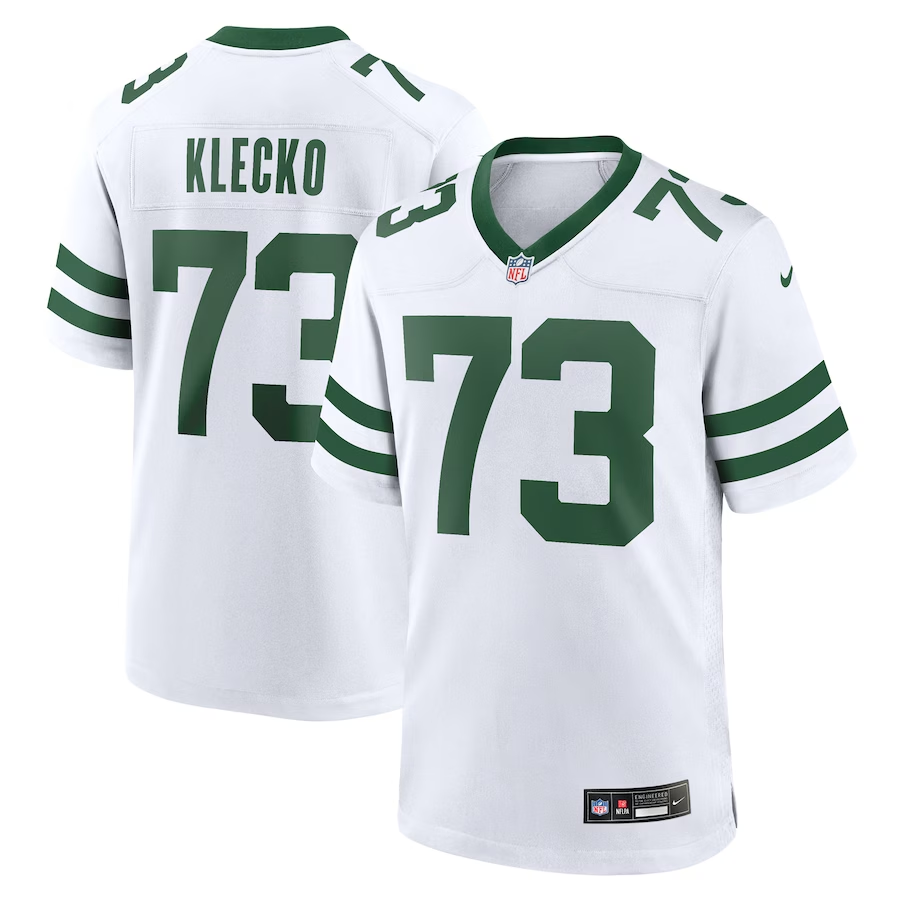 Personalized Men’s New York Jets #73 Joe Klecko White Throwback Player Stitched Game Jersey