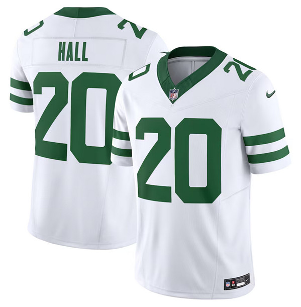 Personalized Men’s New York Jets #20 Breece Hall White 2023 F.U.S.E. Limited Throwback Stitched Football Jersey