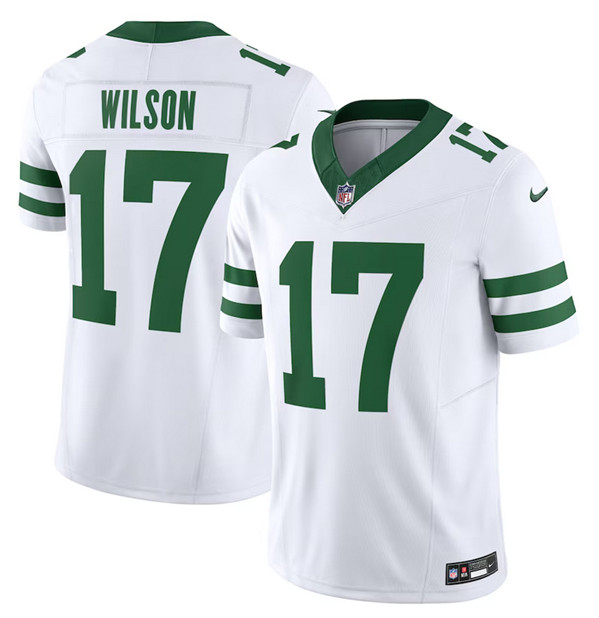 Personalized Men’s New York Jets #17 Garrett Wilson White 2023 F.U.S.E. Limited Throwback Stitched Football Jersey