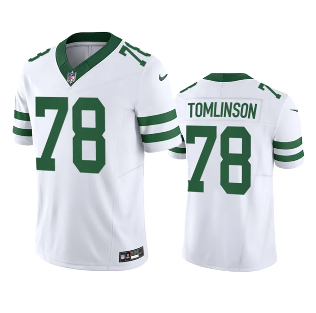 Personalized Men’s New York Jets #78 Laken Tomlinson White 2023 F.U.S.E. Limited Throwback Stitched Football Jersey