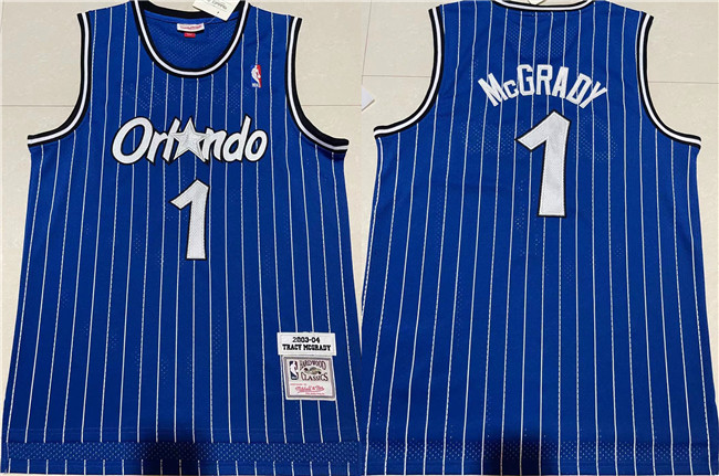 Personalized Men’s Orlando Magic #1 Tracy McGrady Blue Stitched Jersey