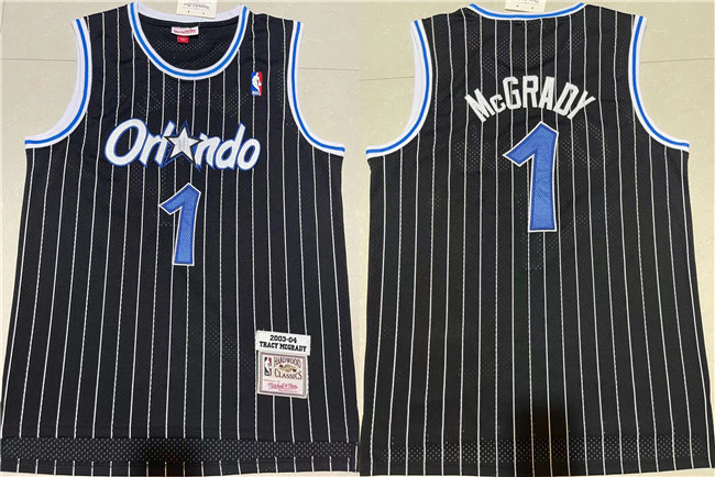 Personalized Men’s Orlando Magic #1 Tracy McGrady Black Stitched Jersey