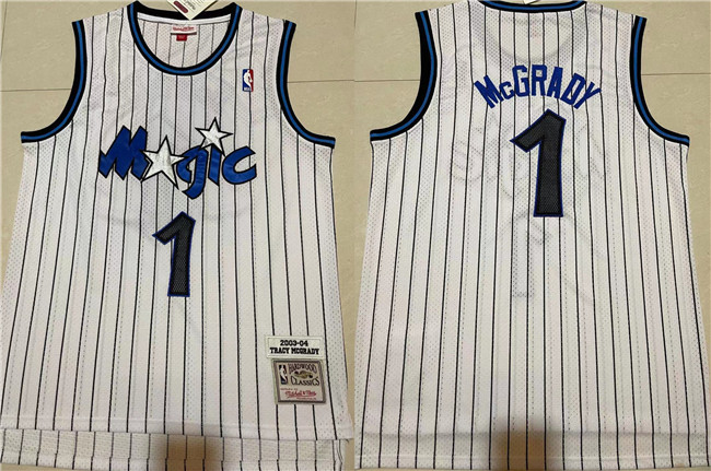 Personalized Men’s Orlando Magic #1 Tracy McGrady White Stitched Jersey