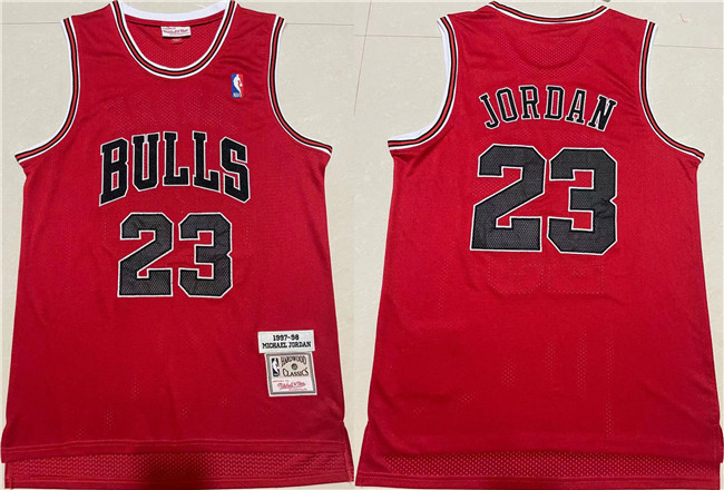 Personalized Men’s Chicago Bulls #23 Michael Jordan Red 1997-98 Throwback Stitched Jersey