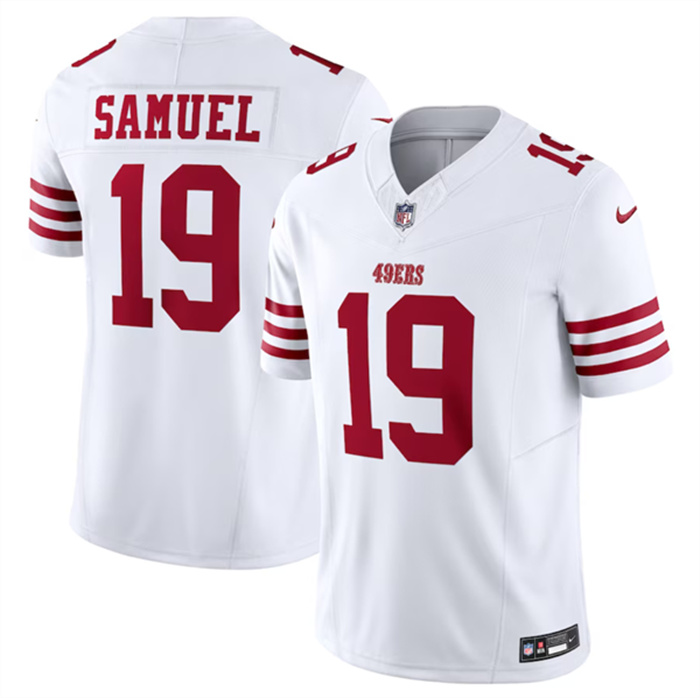 Personalized Men’s San Francisco 49ers #19 Deebo Samuel White 2023 F.U.S.E. Untouchable Limited Stitched Football Jersey
