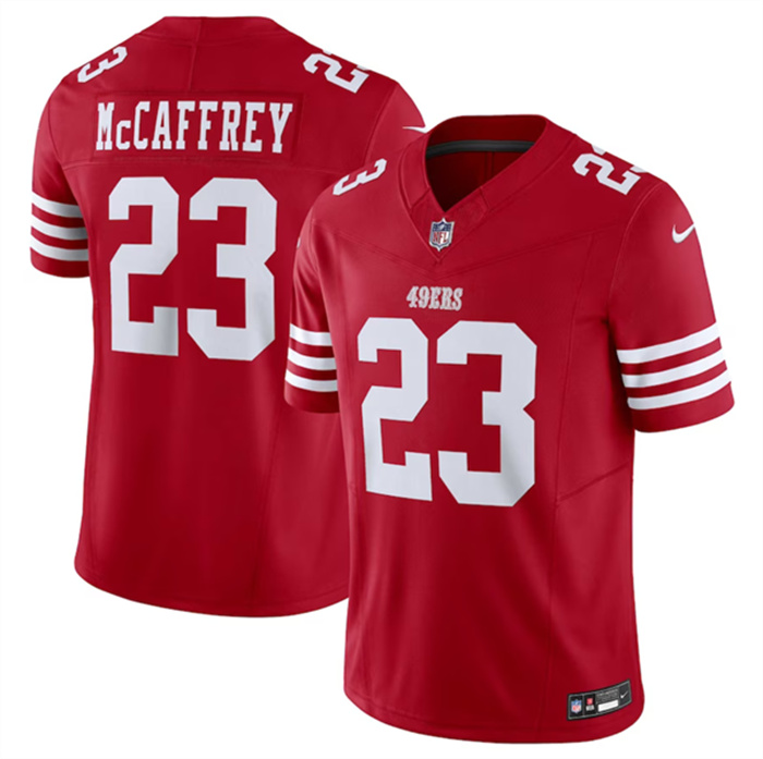 Personalized Men’s San Francisco 49ers #23 Christian McCaffrey Red 2023 F.U.S.E. Untouchable Limited Stitched Football Jersey