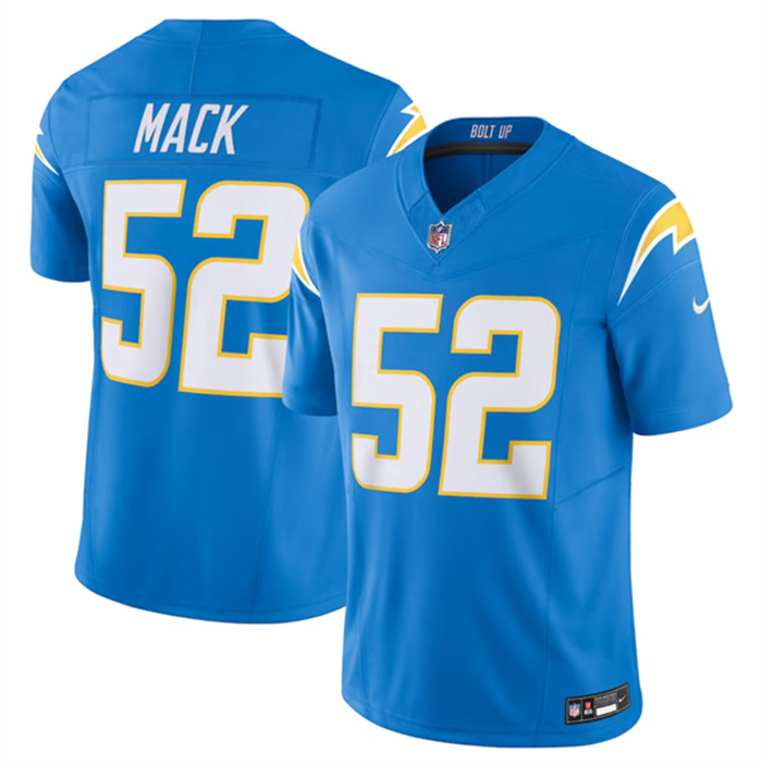 Personalized Men’s Los Angeles Chargers #52 Khalil Mack Blue 2023 F.U.S.E. Untouchable Limited Stitched Jersey
