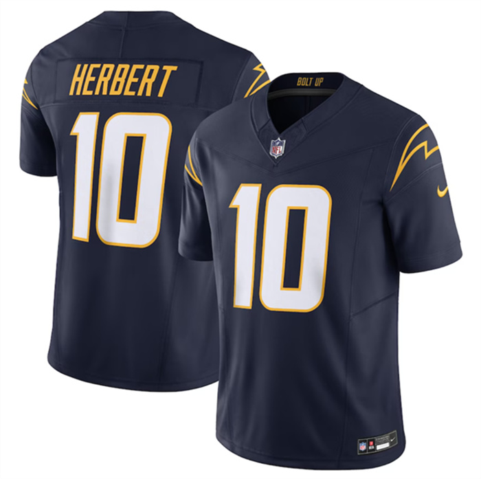 Personalized Men’s Los Angeles Chargers #10 Justin Herbert Navy 2023 F.U.S.E. Untouchable Limited Stitched Jersey