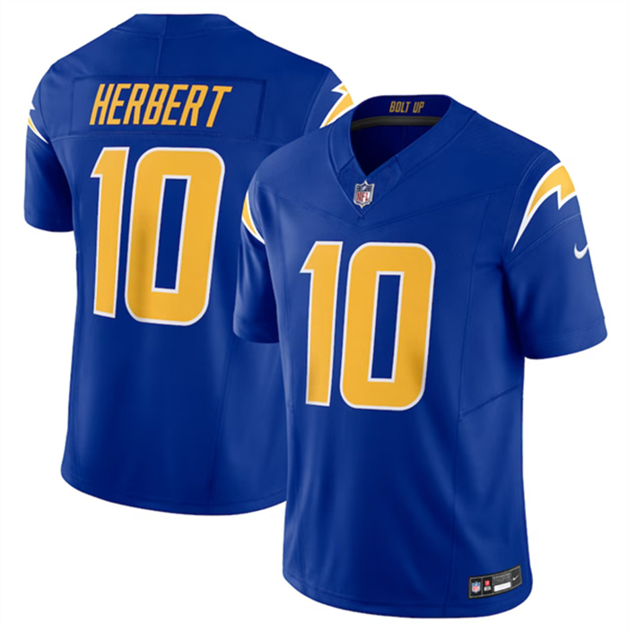 Personalized Men’s Los Angeles Chargers #10 Justin Herbert Royal 2023 F.U.S.E. Untouchable Limited Stitched Jersey
