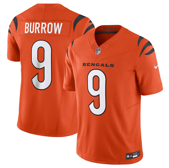Personalized Men’s Cincinnati Bengals #9 Joe Burrow Orange 2023 F.U.S.E. Untouchable Limited Stitched Jersey