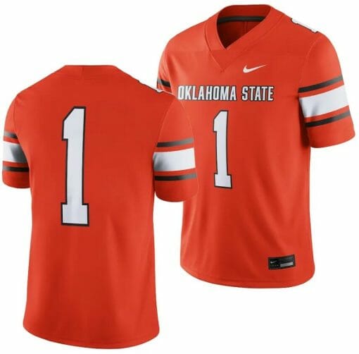 Personalized Men’s Oklahoma State Cowboys Jersey #1 College Football 2023 Game Orange
