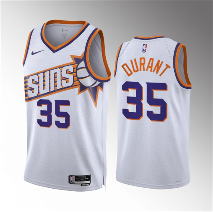 Personalized Men’s Phoenix Suns #35 Kevin Durant White Association Edition Stitched Basketball Jersey